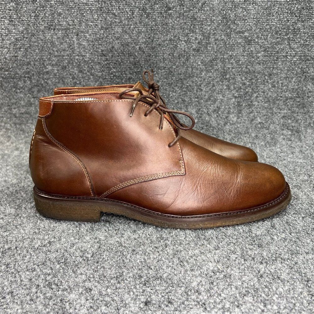 Johnston & Murphy Copeland Chukka Boots Men's Size 9.5‎ Brown Oiled Leather Lace
